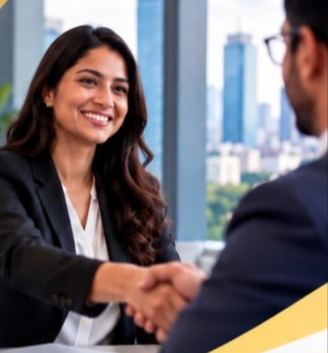 Recruiter shaking hands with a candidate